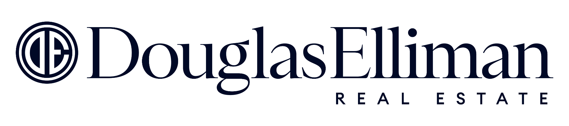 Douglas Elliman Real Estate logo: the DE monogram in a circle beside the Douglas Elliman wordmark.