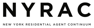 NYRAC logo: the letters NYRAC above the words New York Residential Agent Continuum.